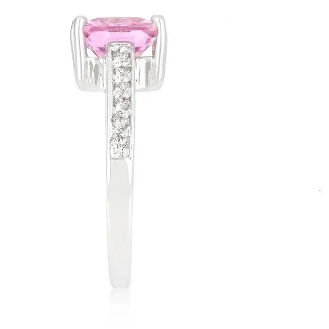 Barrie 2ct Pink Princess Solitaire Engagement Ring | 2.3ct