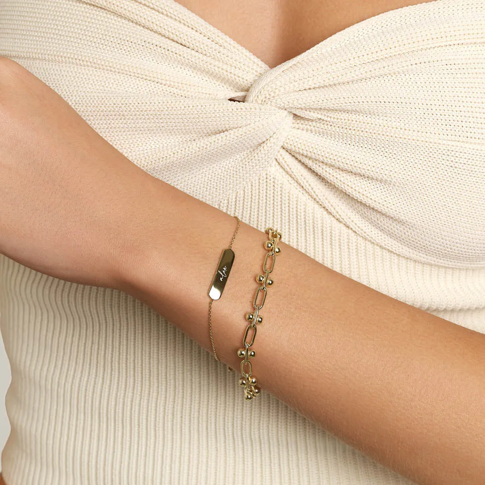 Bauble Paperclip Chain Bracelet in Gold