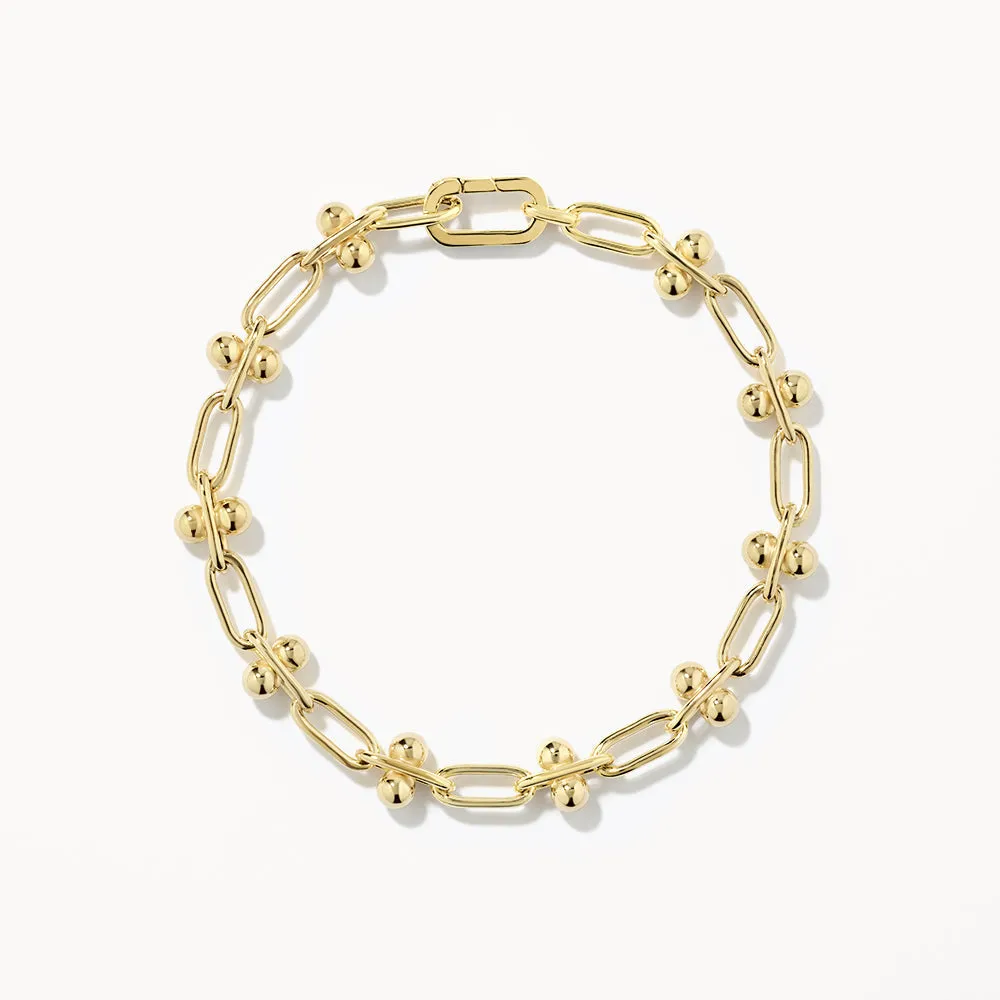 Bauble Paperclip Chain Bracelet in Gold