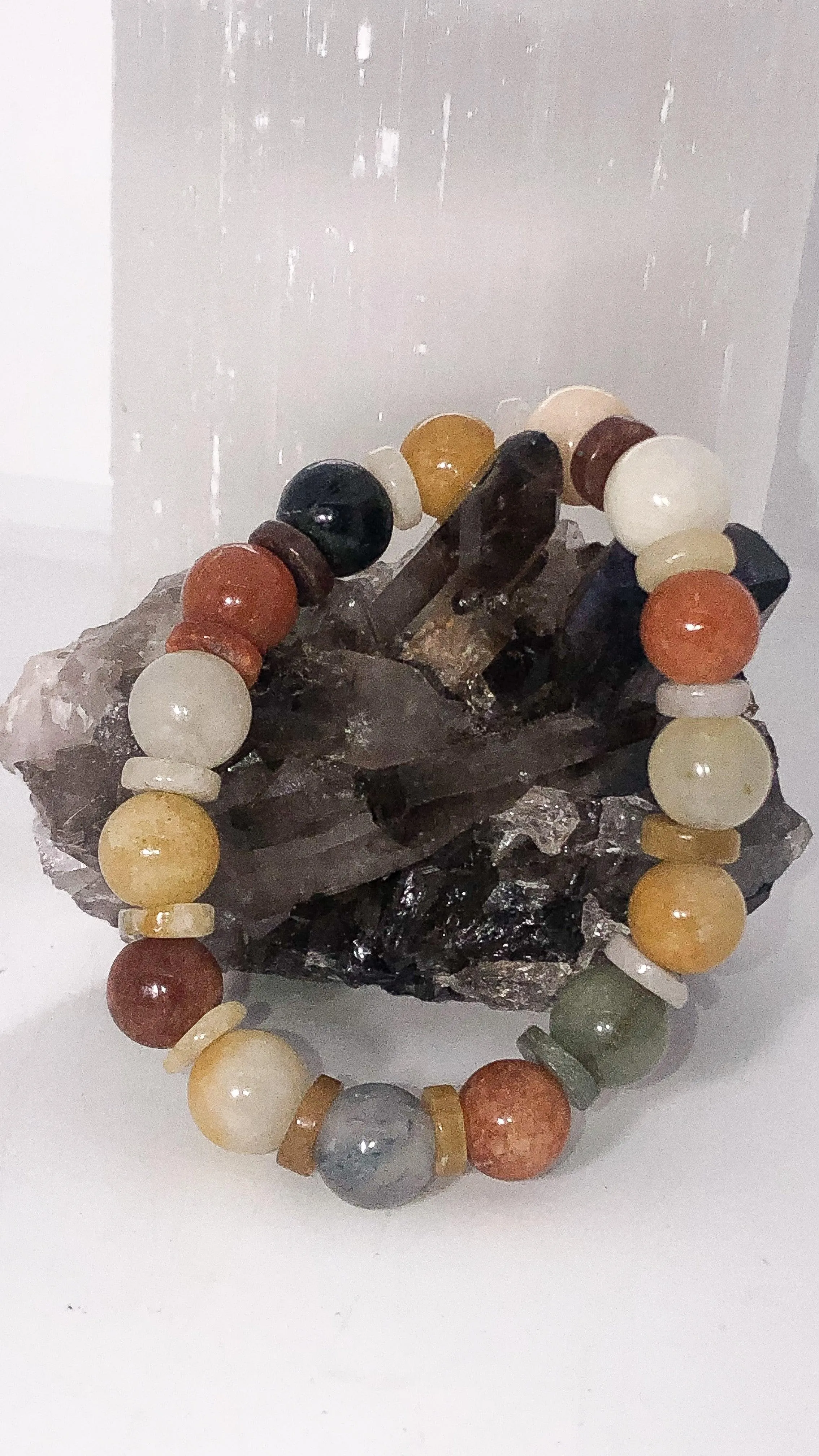 Beautiful Multi-Colored Jade 10mm Stretchy Bracelet