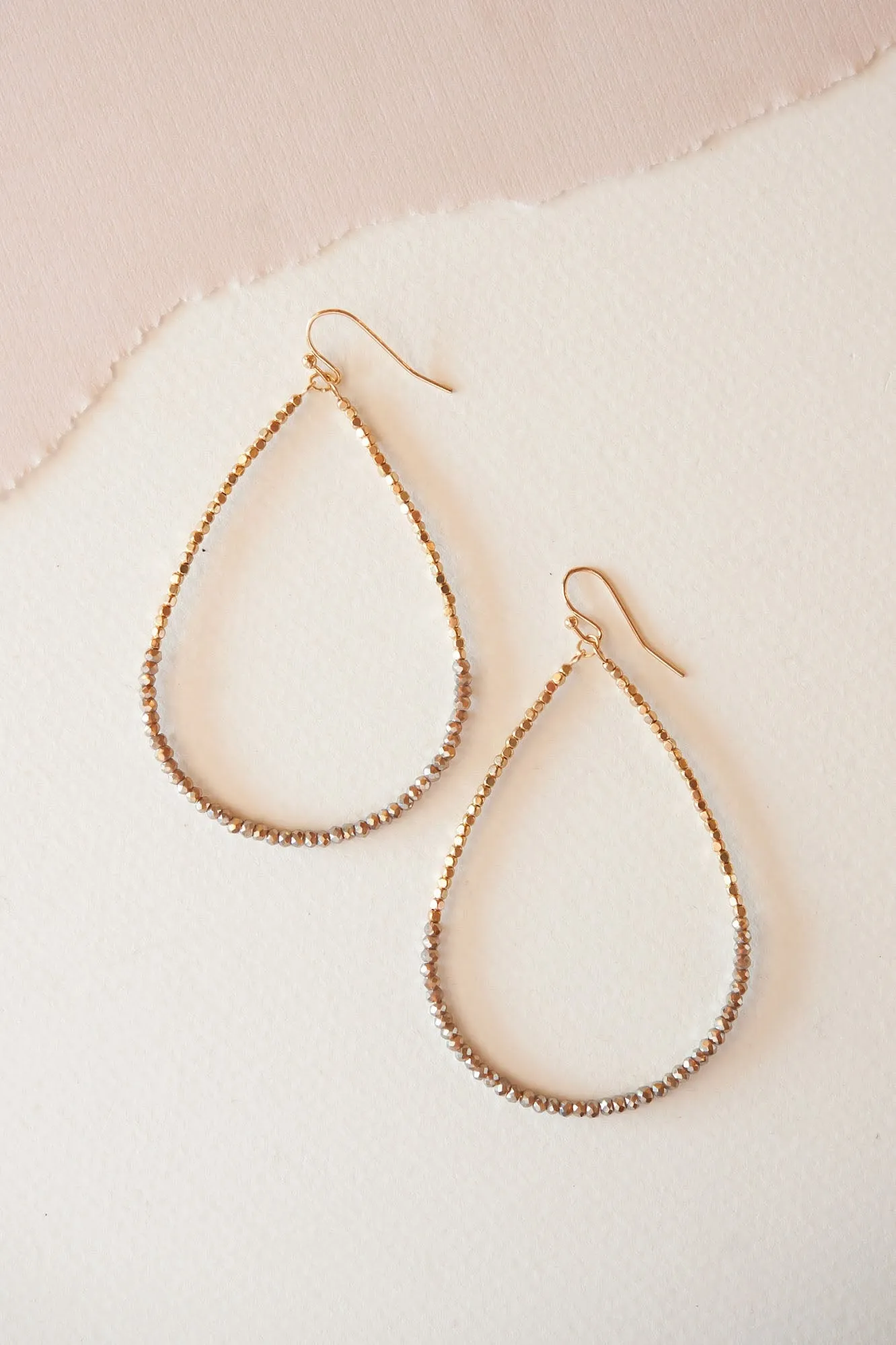 Betty Gold Beaded Teardrop Dangle | Intricate Beaded Earring