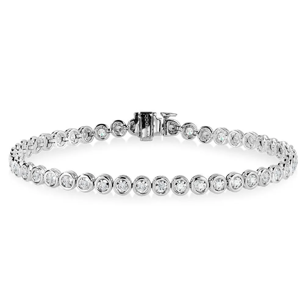 BEZEL-SET DIAMOND TENNIS BRACELET