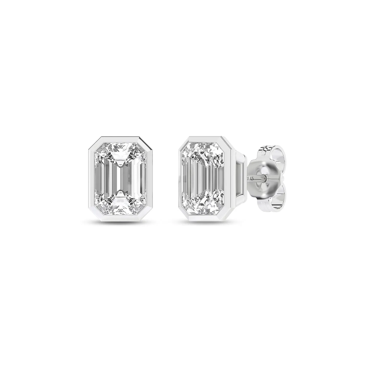 Bezel-Set Emerald Studs