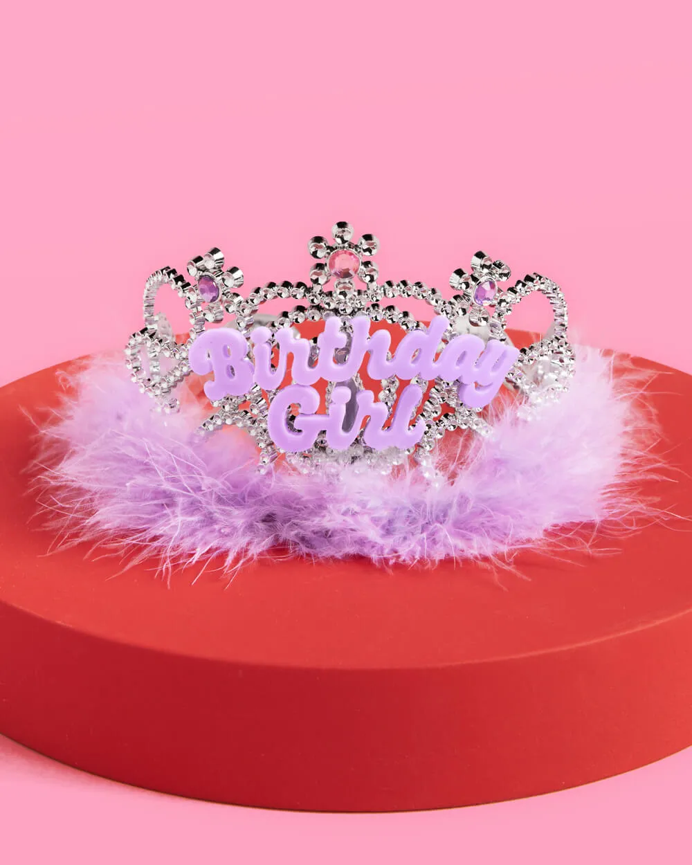 Birthday Girl Tiara - acrylic, sparkles   fur