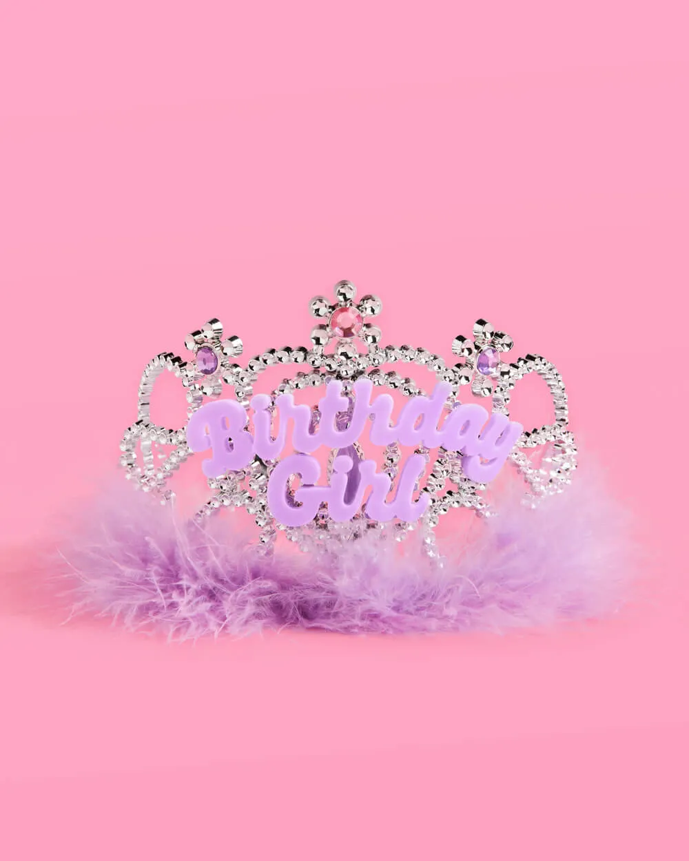 Birthday Girl Tiara - acrylic, sparkles   fur