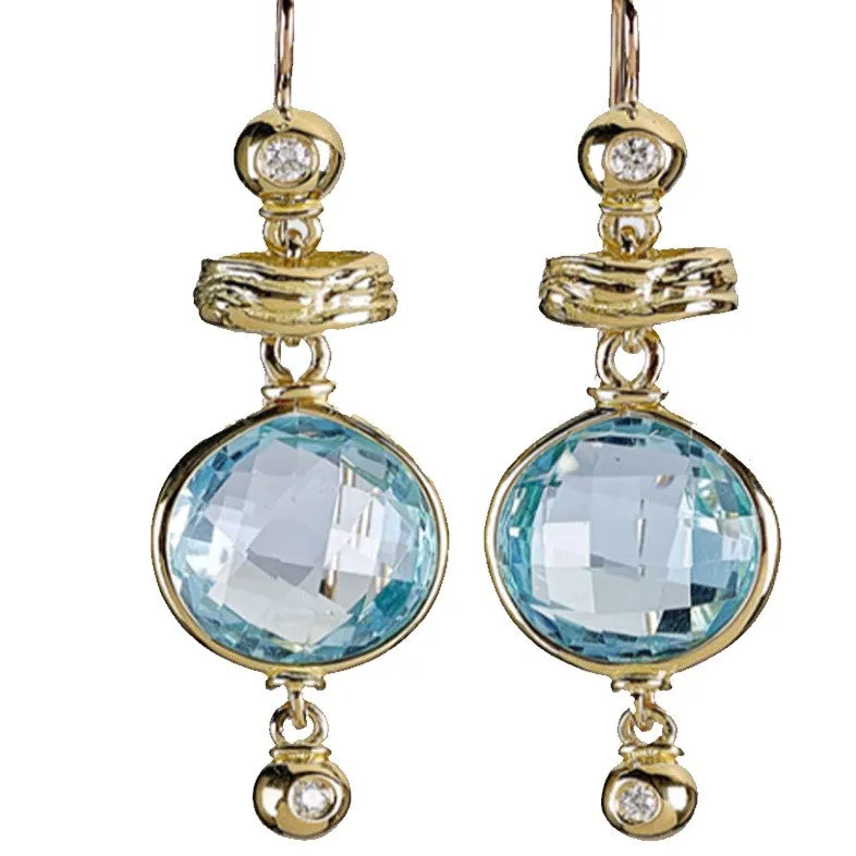 Blue Topaz Drop Earrings