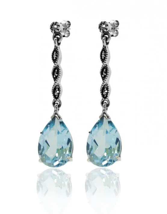 Blue Topaz Drop Earrings