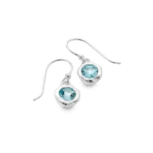 Blue topaz rock earrings