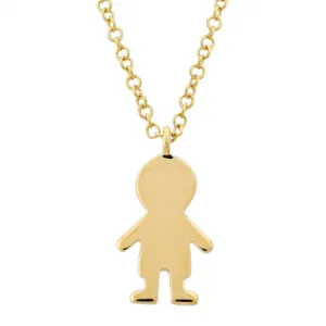 Boy / Girl Solid Gold Charm Necklace