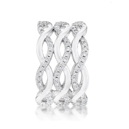 Brandy CZ Twist Wide Cocktail Ring | 0.9ct