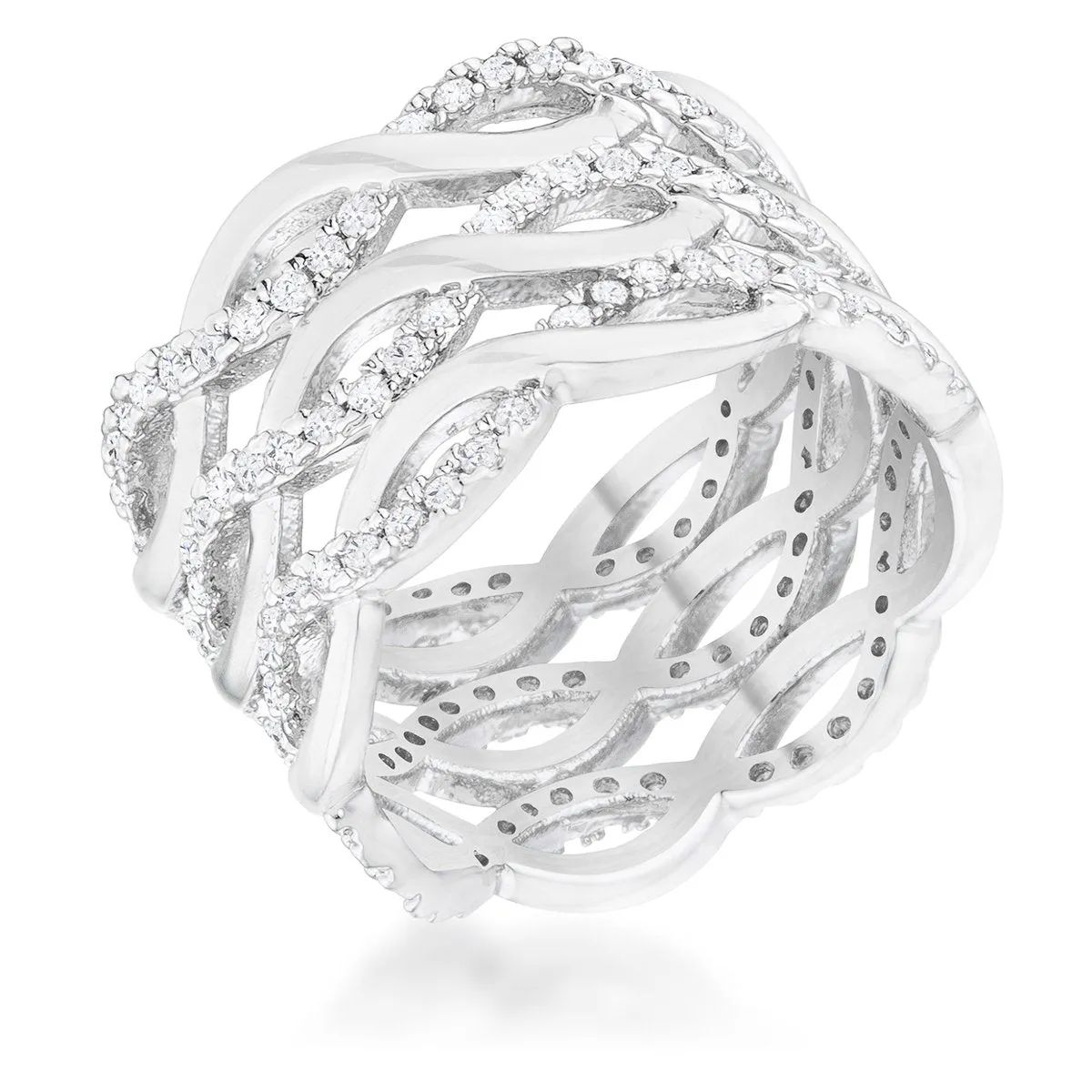 Brandy CZ Twist Wide Cocktail Ring | 0.9ct