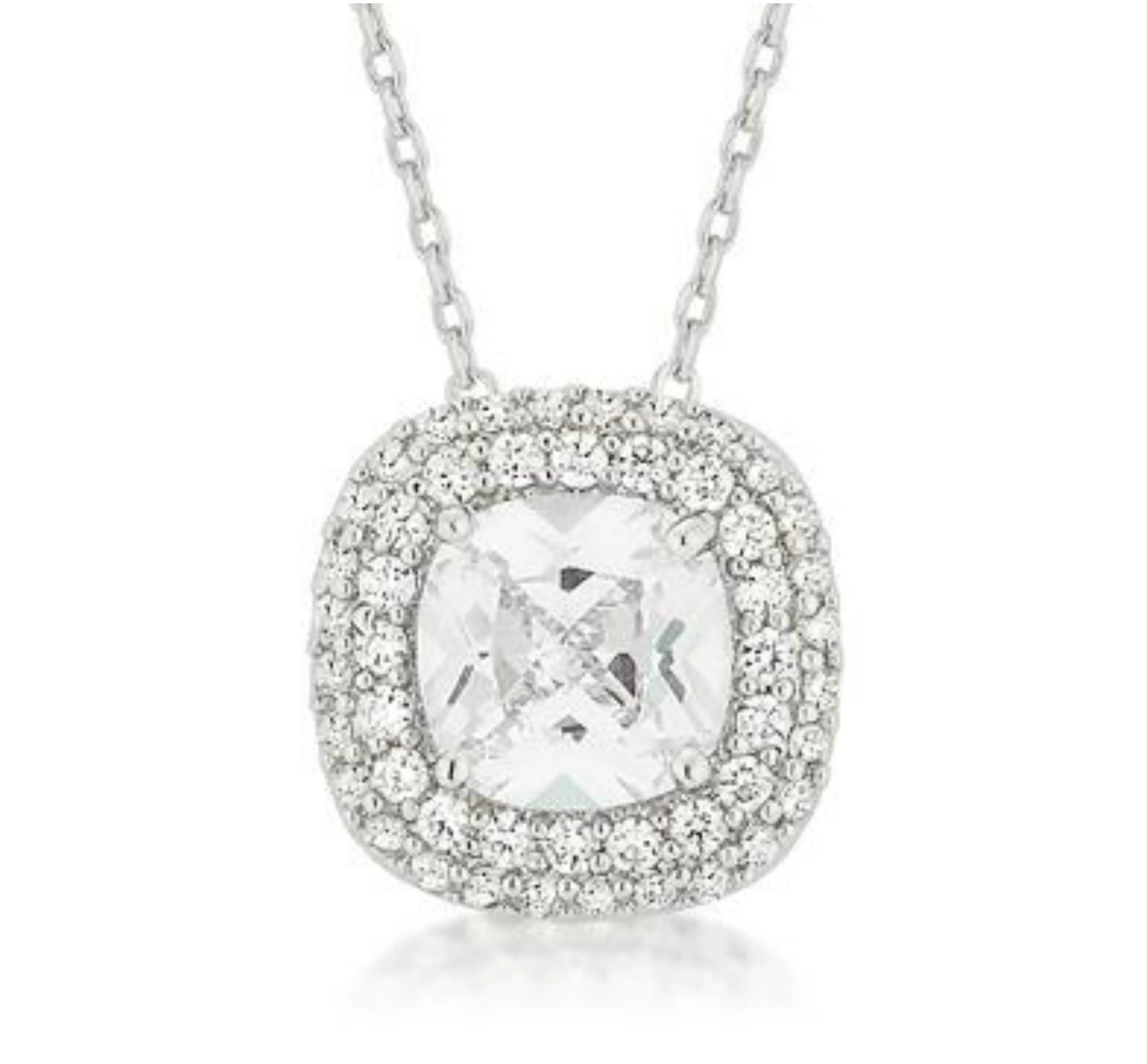 Burke Cushion Cut Double Halo Pendant | 7.5ct