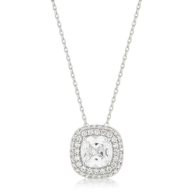 Burke Cushion Cut Double Halo Pendant | 7.5ct