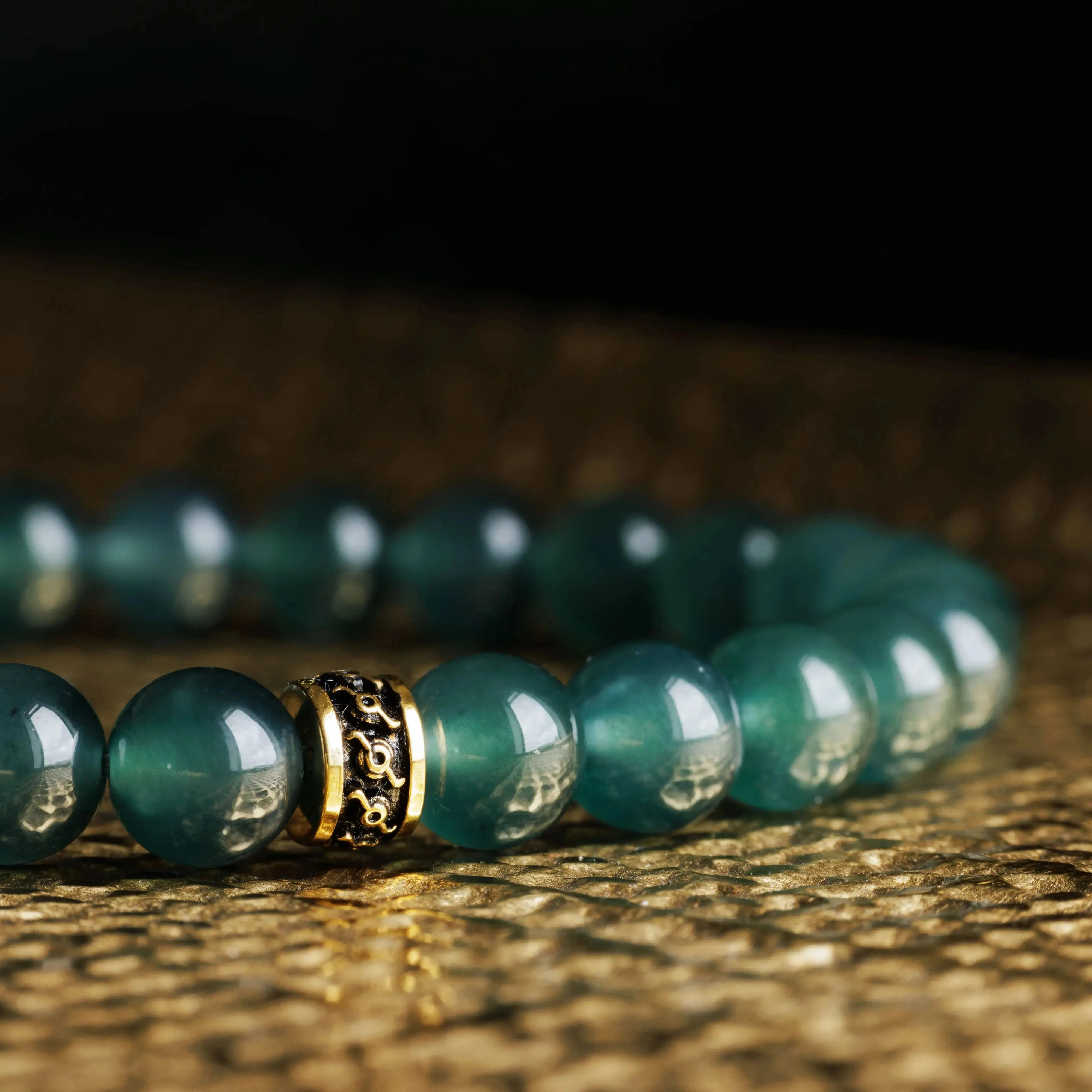 Burmese Green Jade Gold Bracelet XIV (7.5mm)