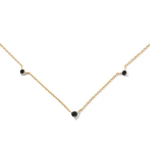 Celestial Necklace, Black Spinel, Gold