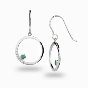 Cercle: Emerald & Diamond Drop Earrings