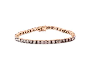 Champagne Diamond Rose Gold Tennis Bracelet