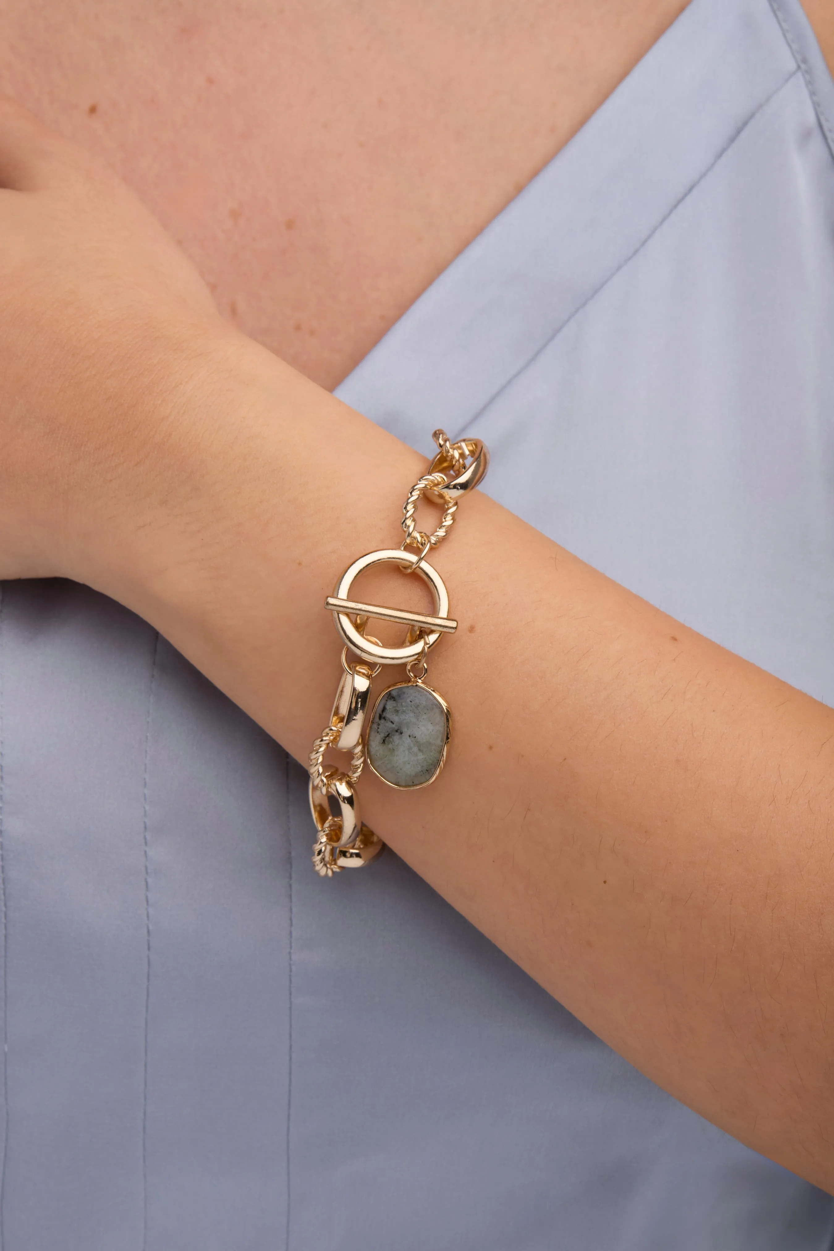 Chunky Chain Stone Bracelet