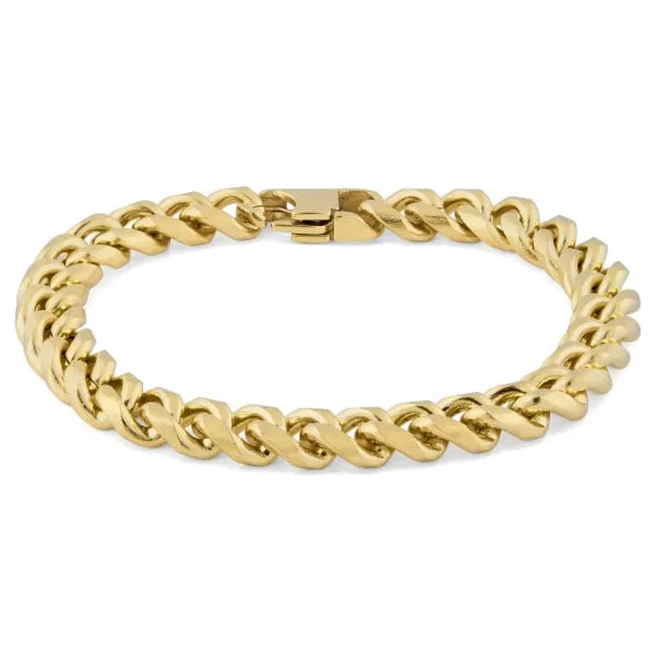 Classy Men 8mm Gold-Toned Chain Bracelet