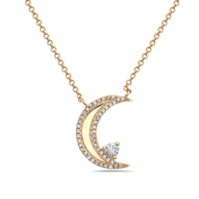 Diamond Crescent Moon Necklace