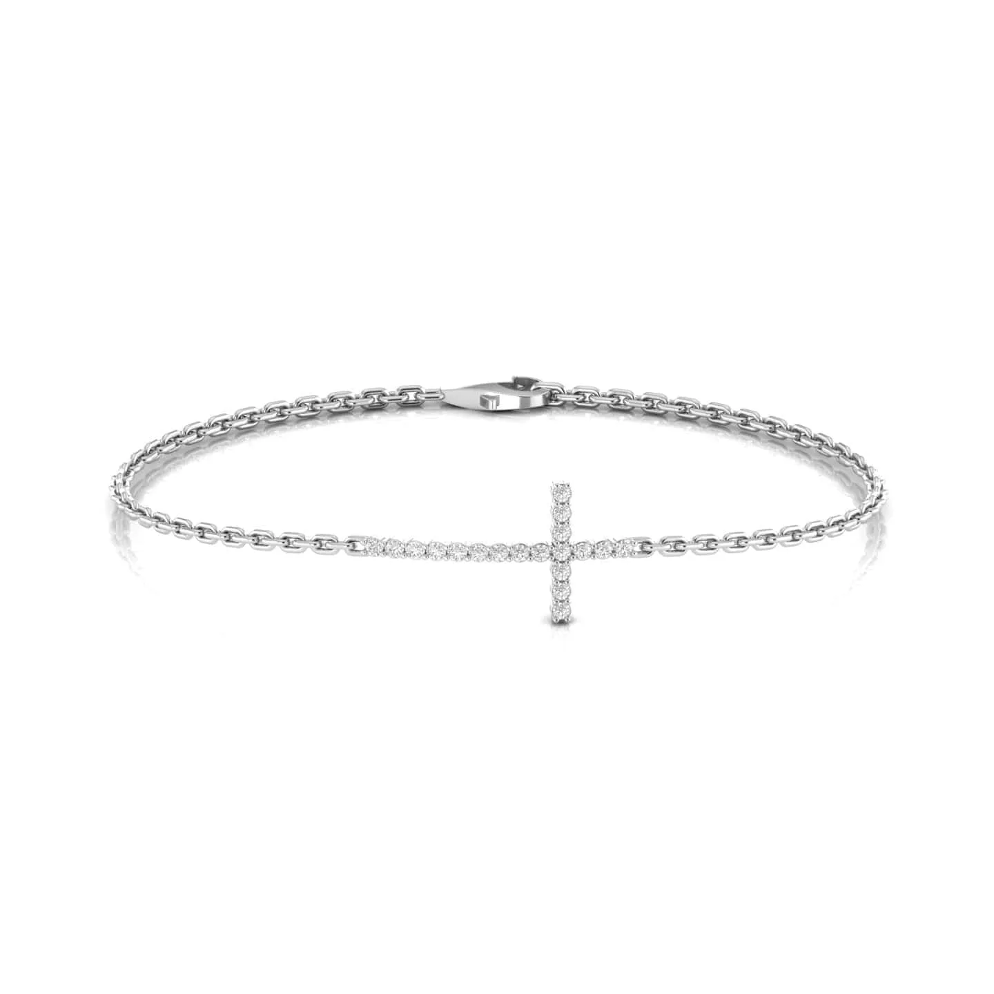 Diamond Cross Chain Bracelet