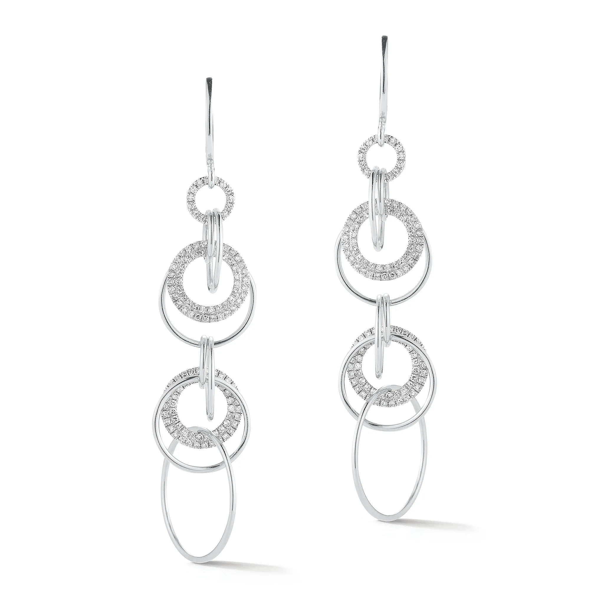 Diamond Interlocking Hoop Dangle Earrings