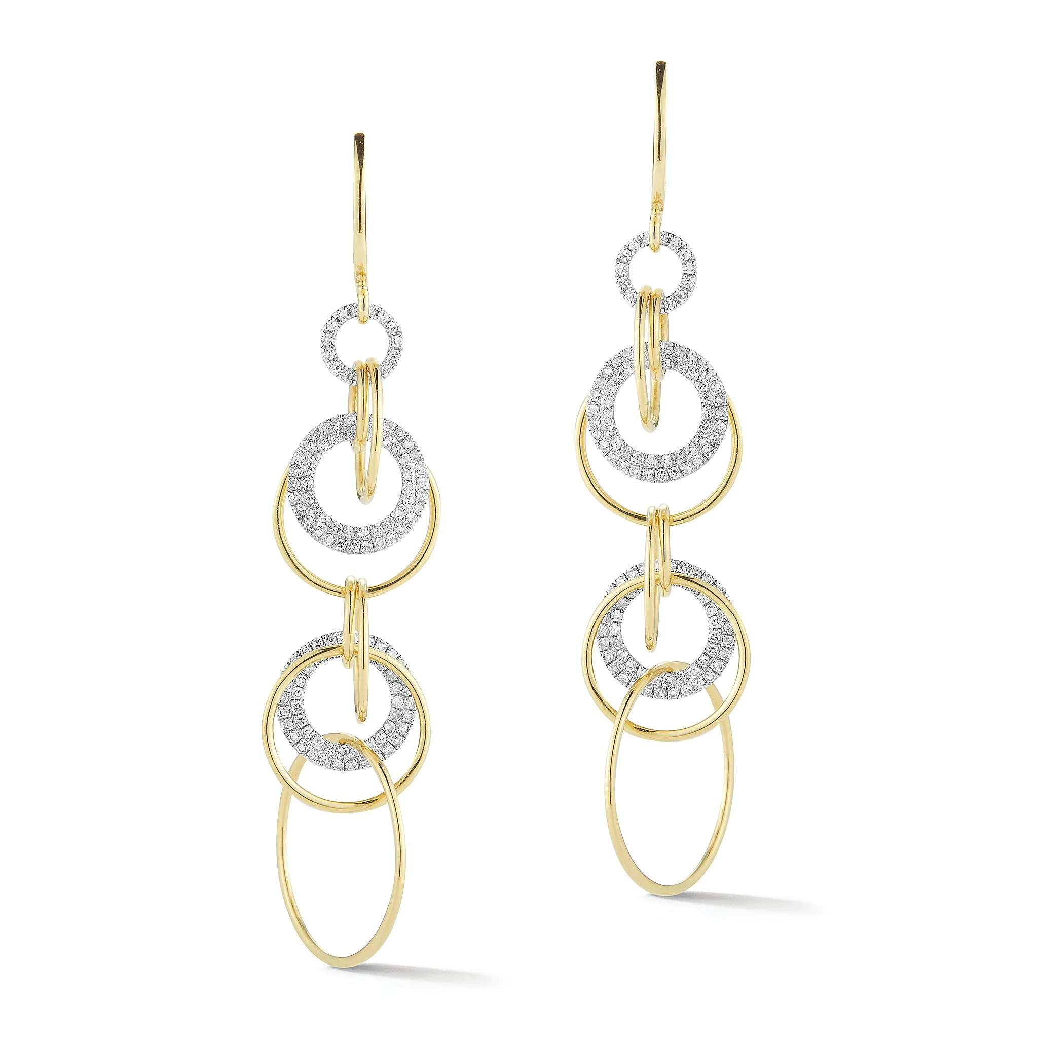 Diamond Interlocking Hoop Dangle Earrings