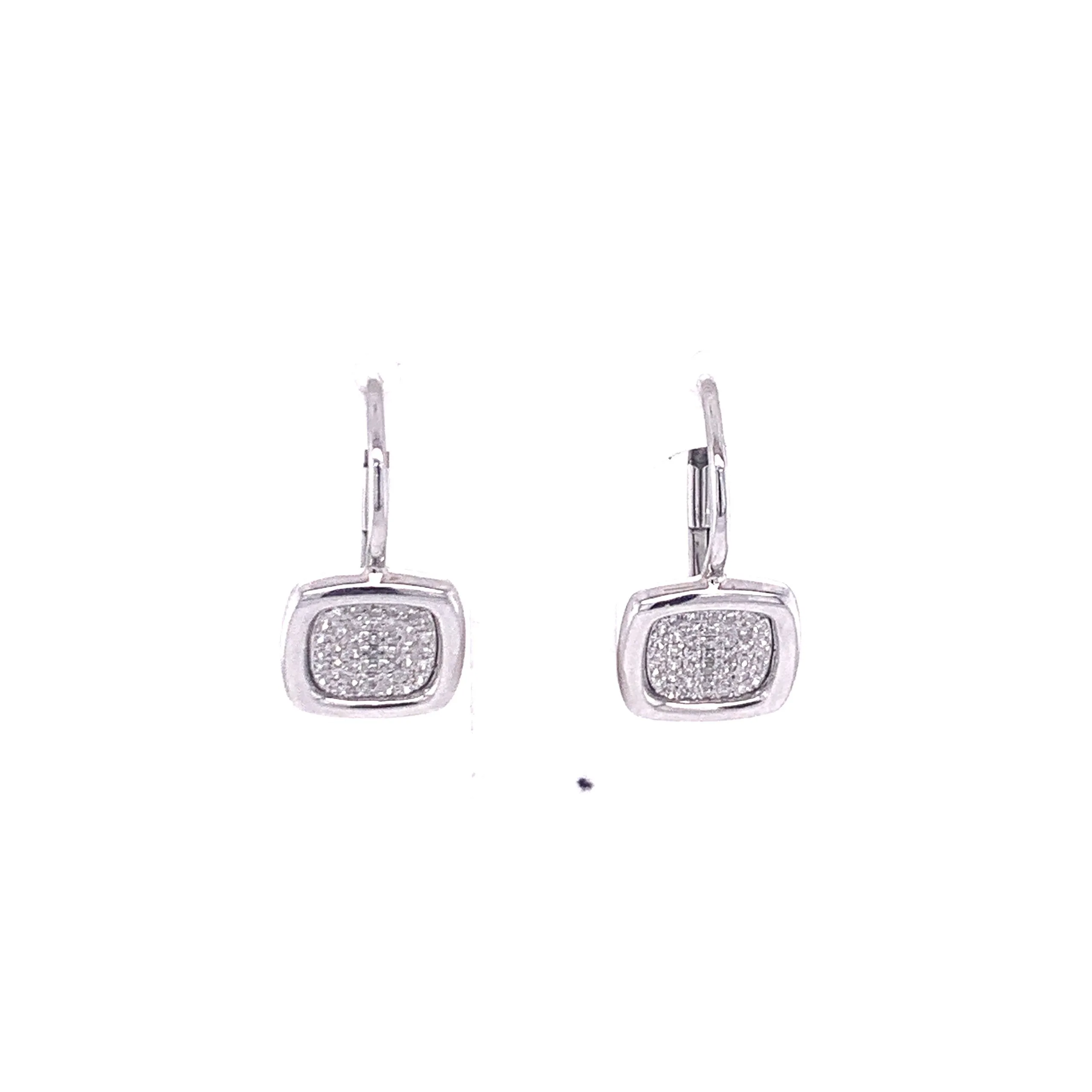 Diamond Pave Square Dangle Earrings