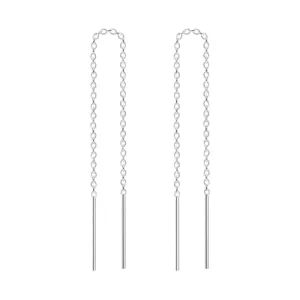 Double Bar Threader Chain Earrings