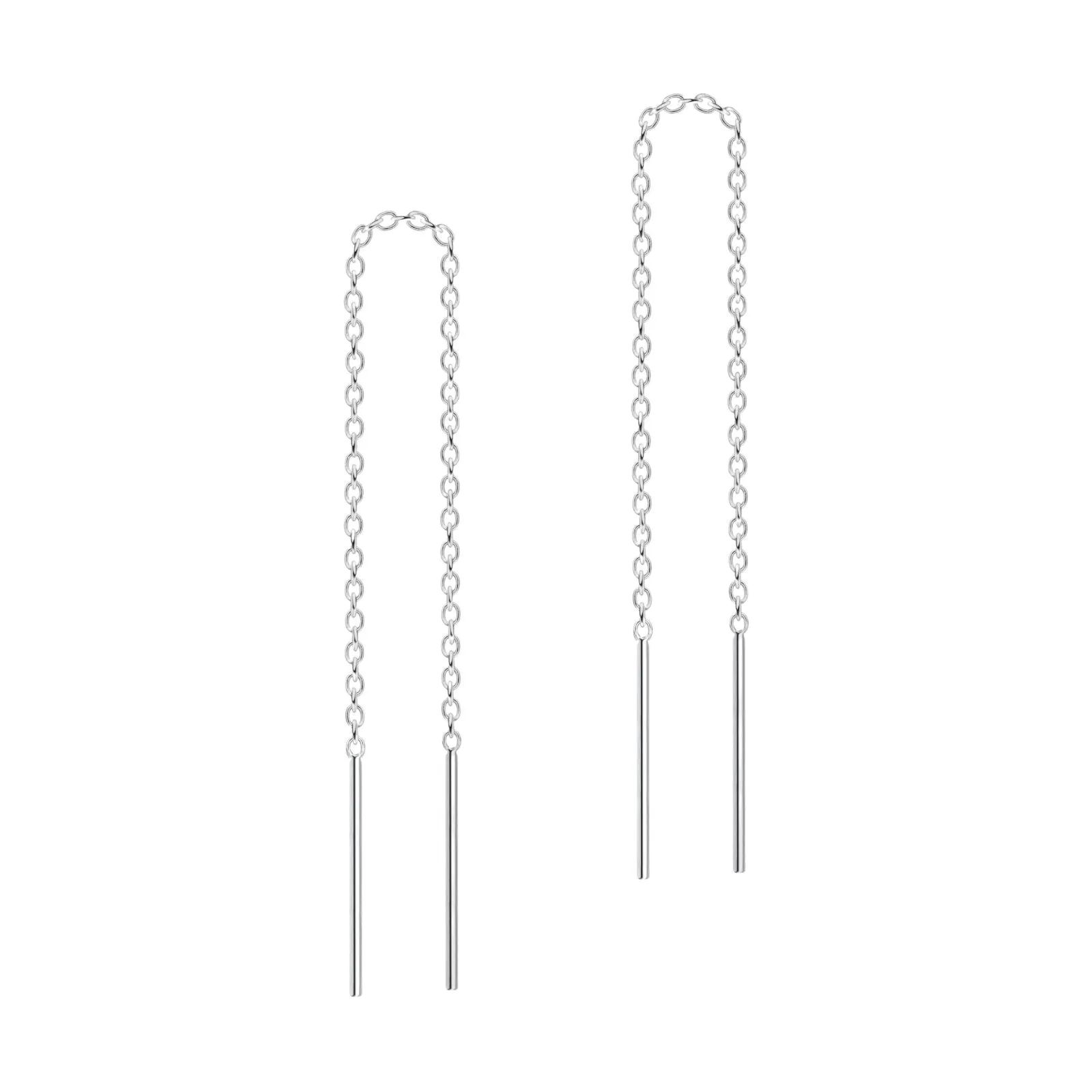 Double Bar Threader Chain Earrings