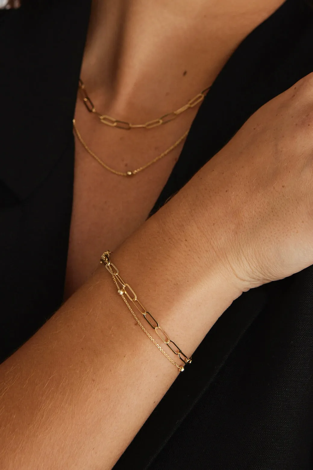 Double Chain Gold Bracelet