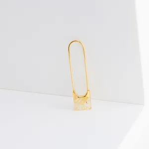 Drop mini square rutilated quartz earring