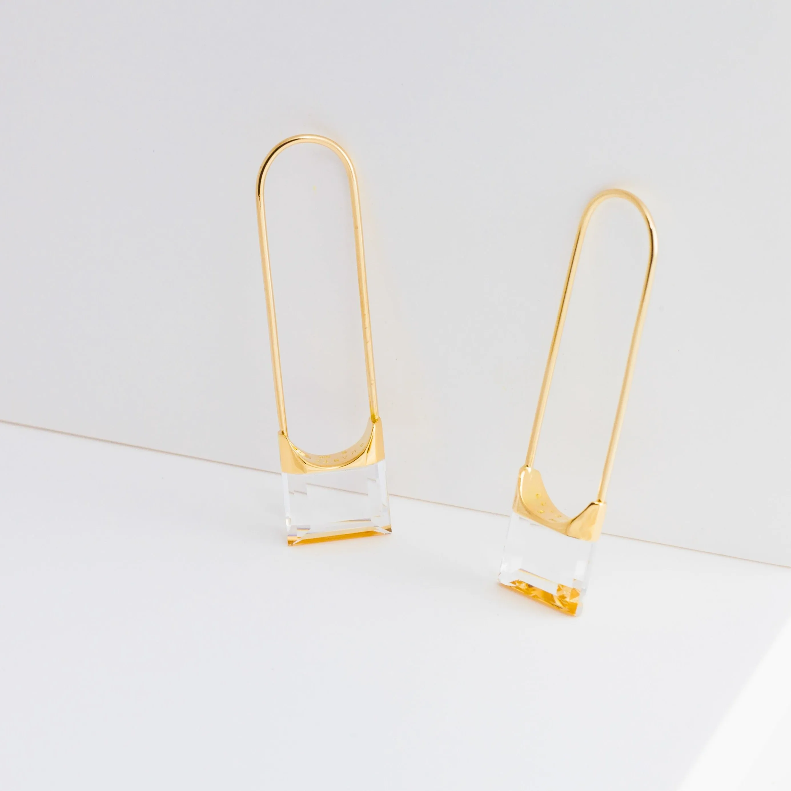 Drop square quartz earring (single)