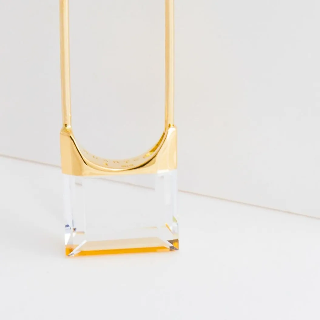 Drop square quartz earring (single)