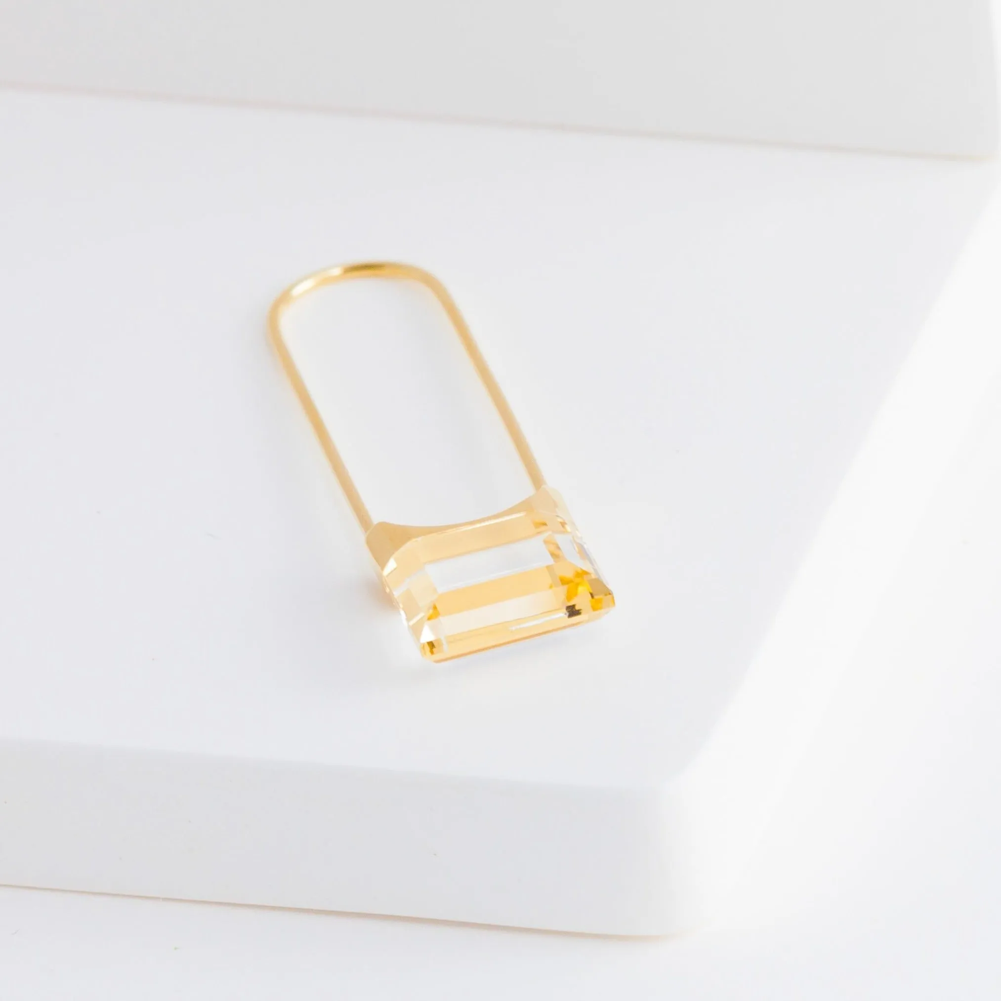 Drop square quartz earring (single)