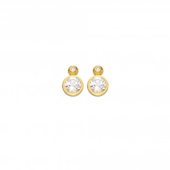 Droplet Stud White Topaz Earrings DE774