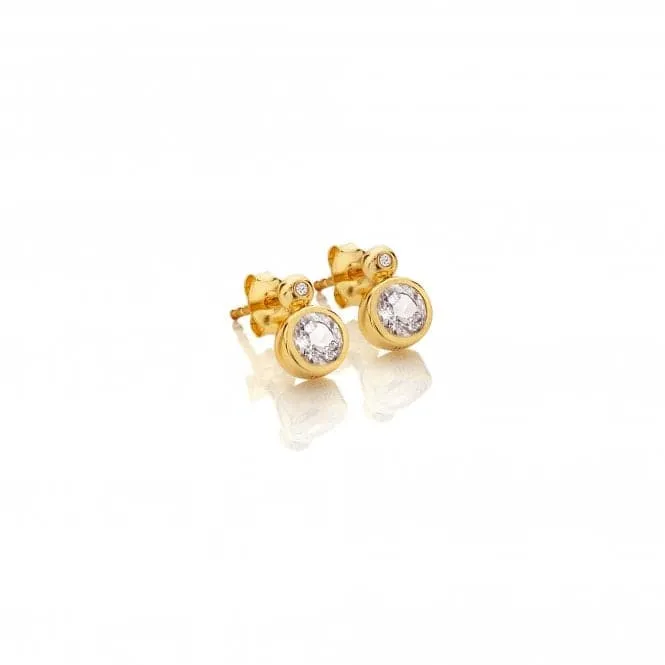 Droplet Stud White Topaz Earrings DE774