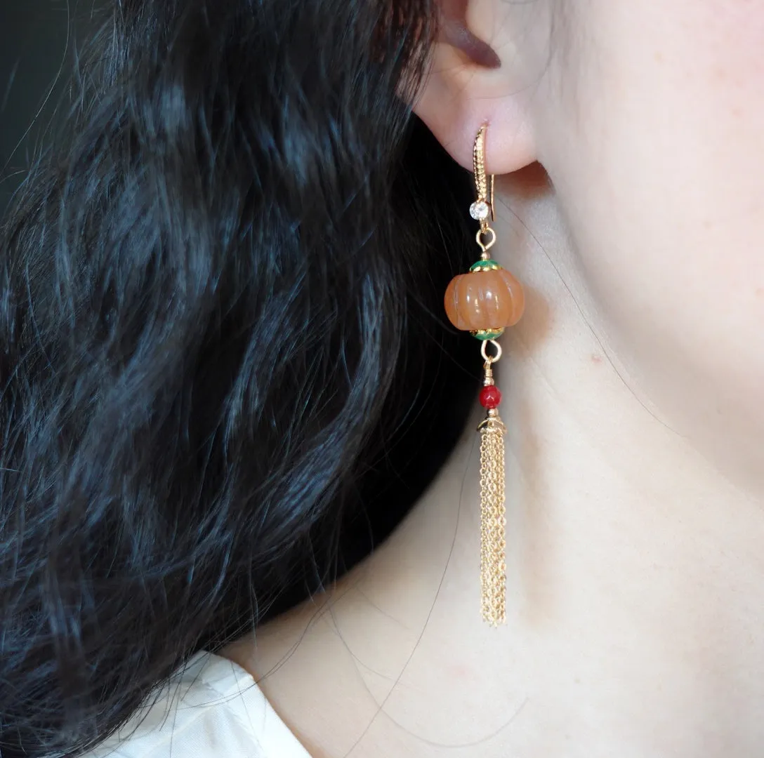 Dunhuang Gemstone Pumpkin Earrings