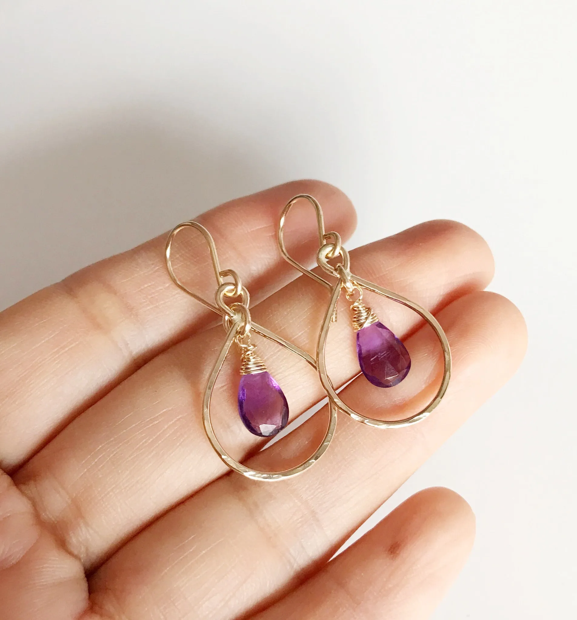 Earrings Irina - amethyst (E357)