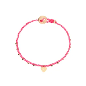 Easygoing Diamond Heart Charm Bracelet in Carnation Fleck