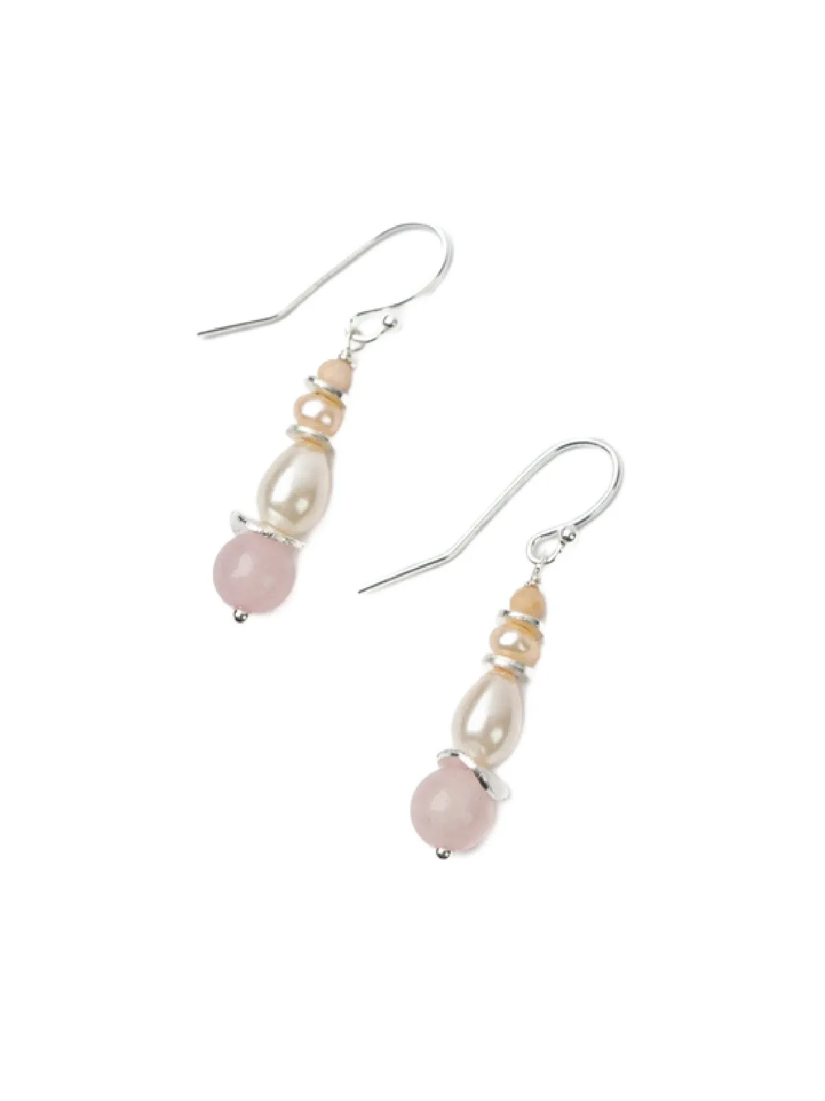 Embrace Rose Quartz & Pearl Dangles by Anne Vaughan