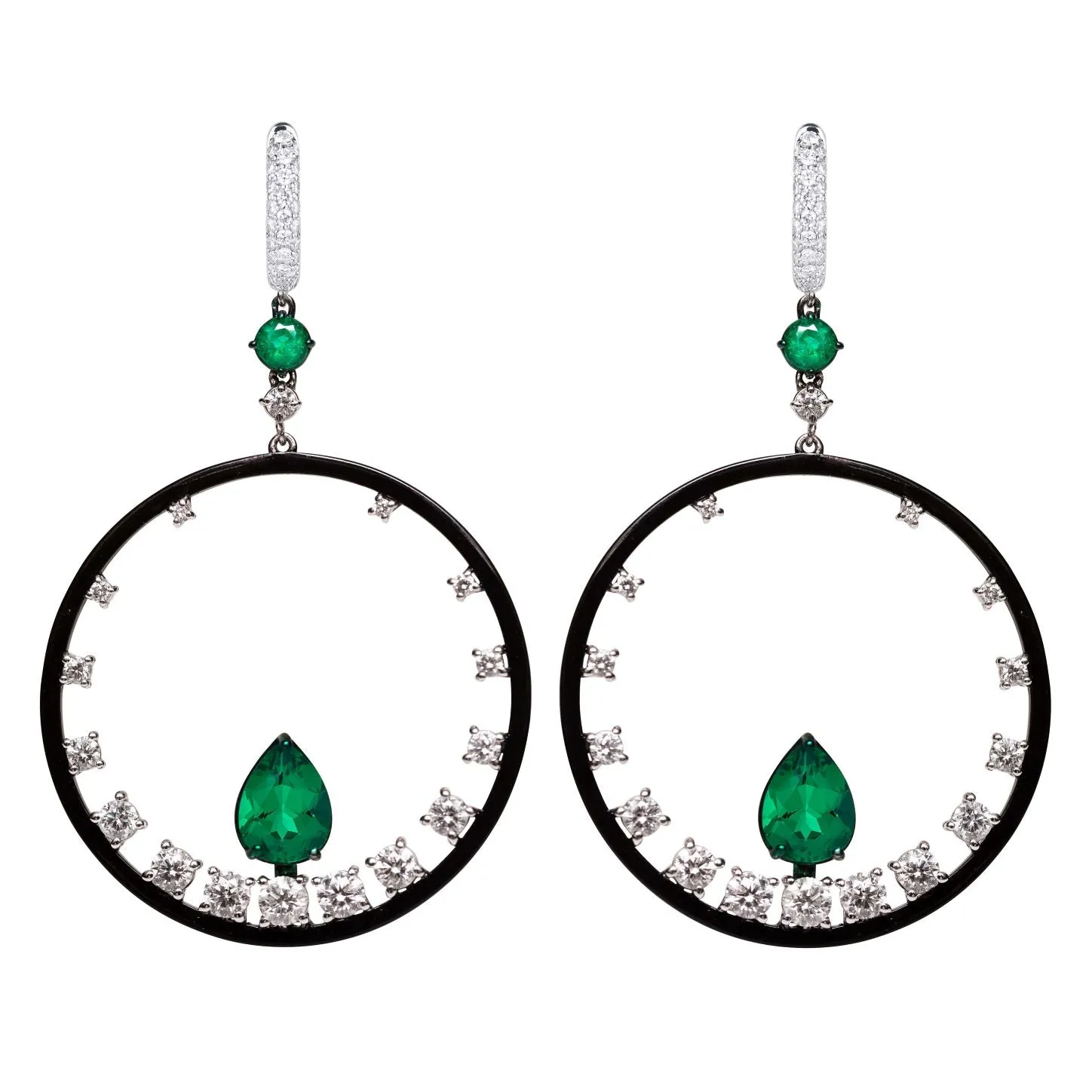 Emerald and Diamond Earrings