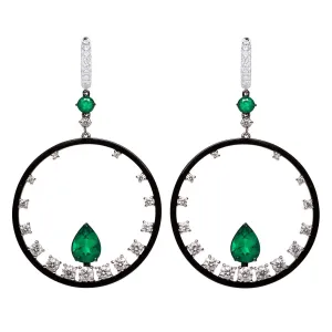 Emerald and Diamond Earrings