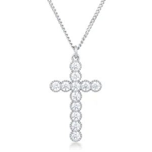 Erin Micro Beaded Gold Plated CZ Cross Pendant