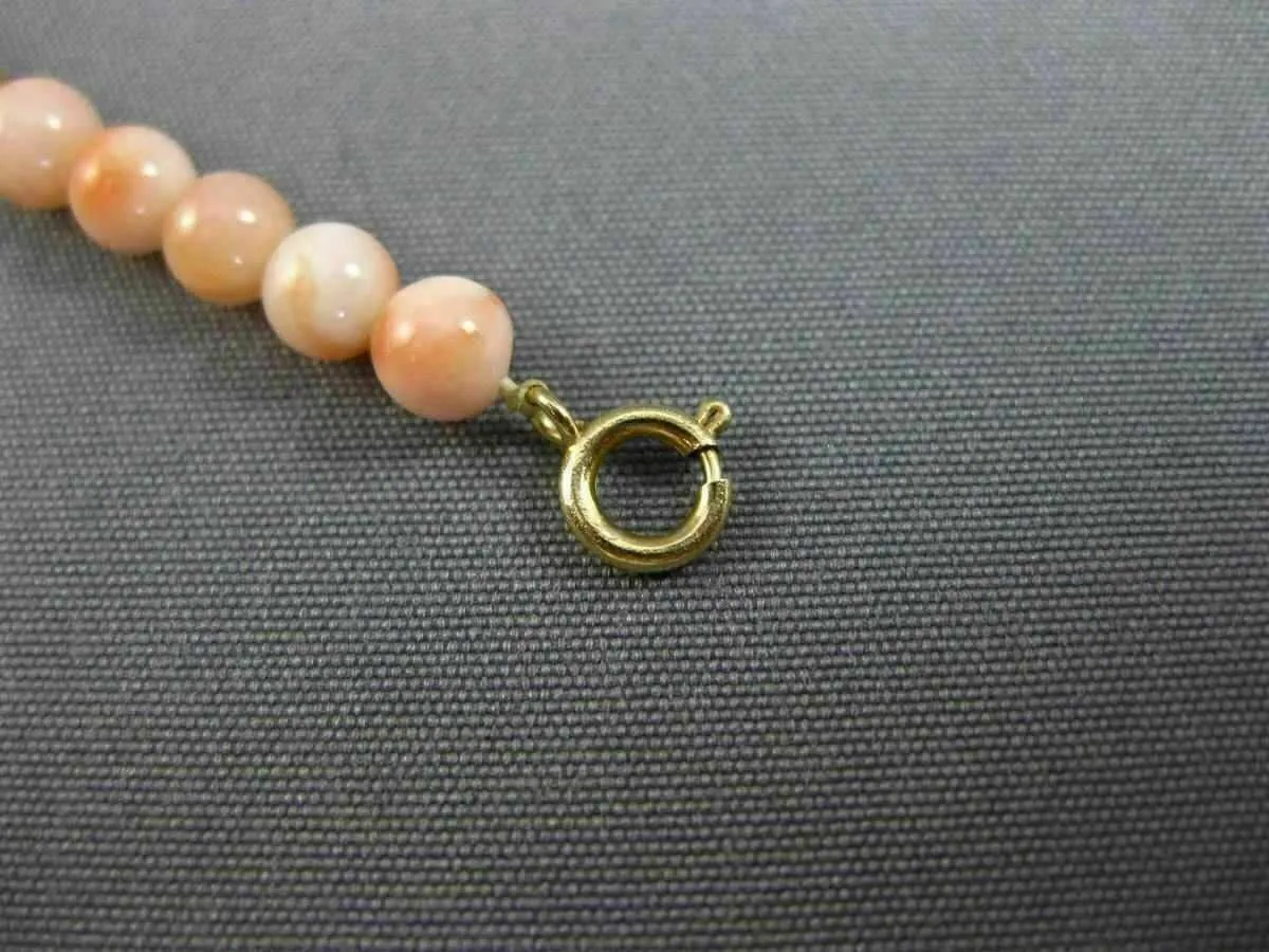 ESTATE LONG AAA SOUTH SEA PEARL & CORAL 14KT YELLOW GOLD 3D BEAD BRACELET #26199