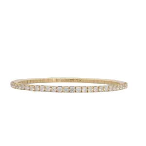 Extensible 18K Yellow Gold Diamond Stretch Tennis Bracelet