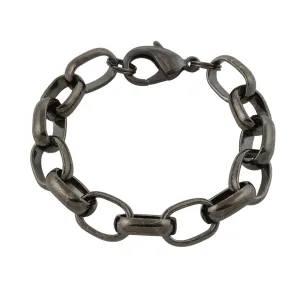 Extra Large Gunmetal 11mm Rolo Chain Mens Bracelet