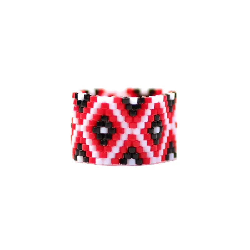 Fairywoo Handmade Bohemian Rings - Geometric Beaded