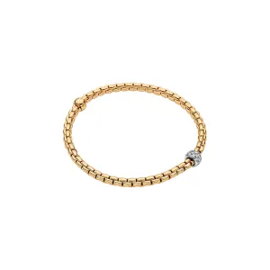 Fope 18K Yellow Gold Eka Tiny Collection Diamond Bracelet, Large Size