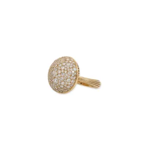 FULL PAVE DIAMOND MUSHROOM CAP RING